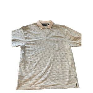 Mens XXL 90s vintage  grand slam golf polo cream with light blue design